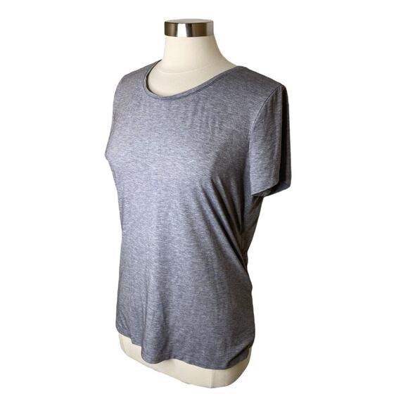 Athleta‎ Encore Tee in Flagstone Grey Heather Ruched Back T-Shirt Women’s Large - Picture 5 of 10